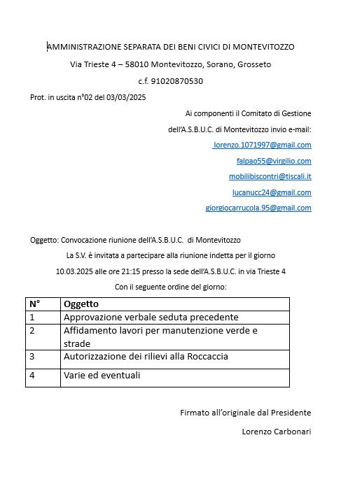 Usi Civici Di Montevitozzo