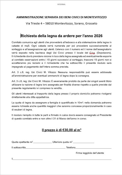 Usi Civici Di Montevitozzo