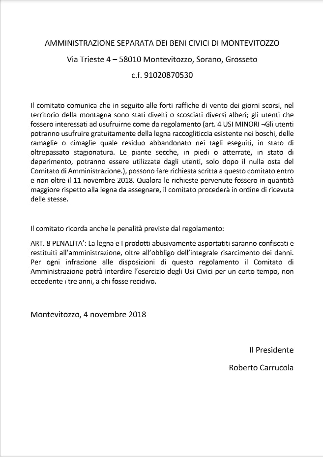 Usi Civici Di Montevitozzo