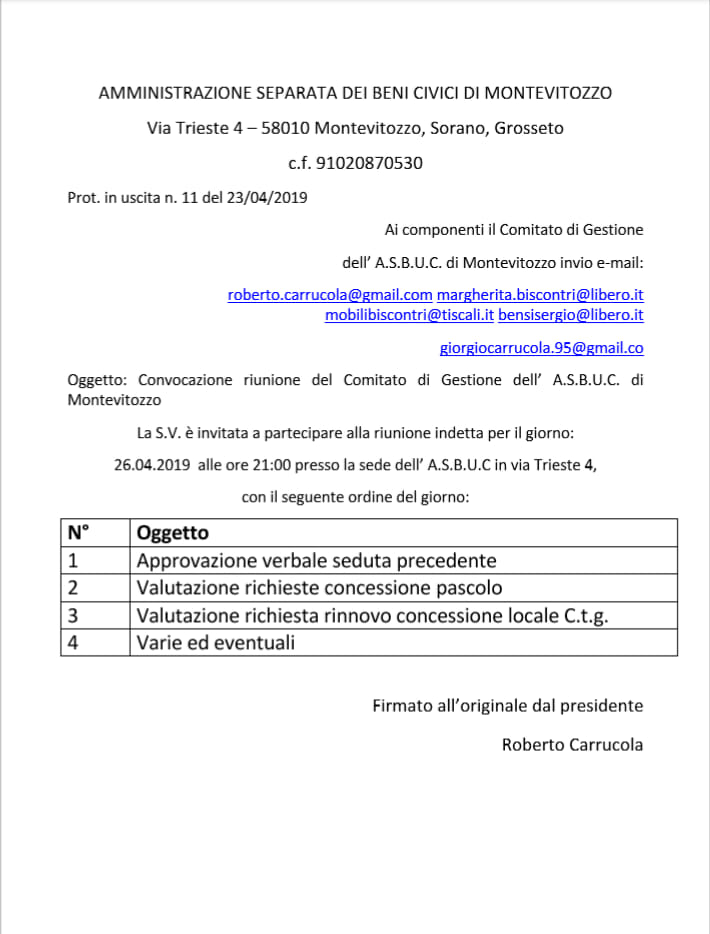 Usi Civici Di Montevitozzo
