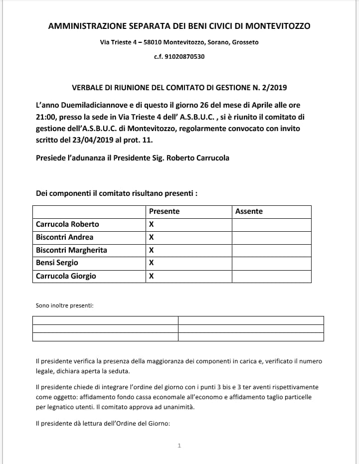 Usi Civici Di Montevitozzo