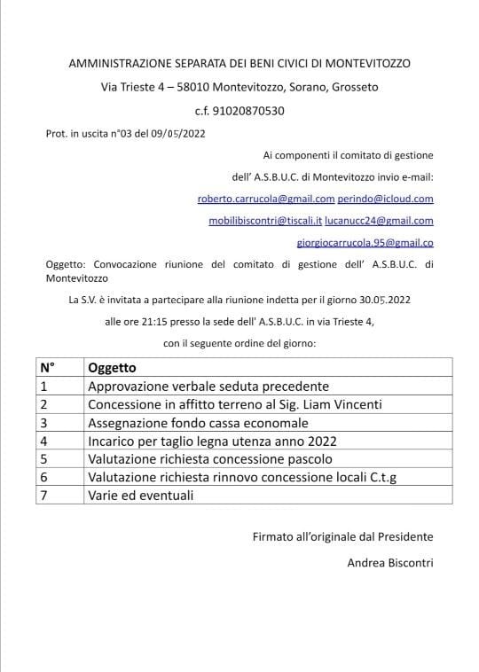 Usi Civici Di Montevitozzo