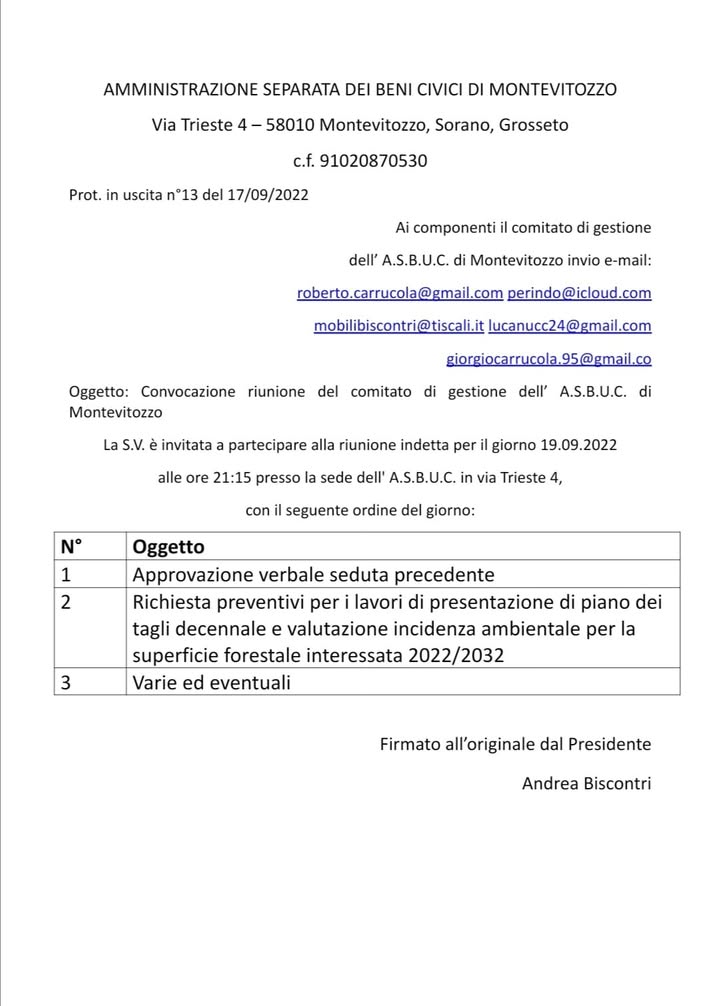 Usi Civici Di Montevitozzo