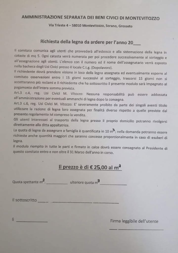 Usi Civici Di Montevitozzo