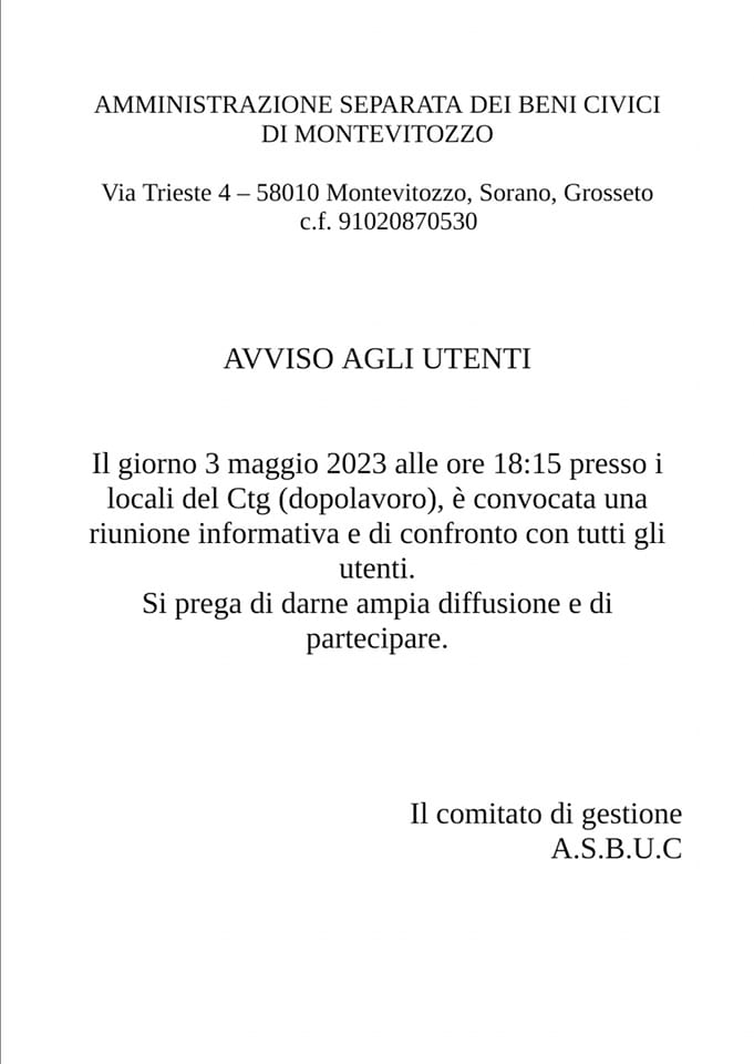 Usi Civici Di Montevitozzo