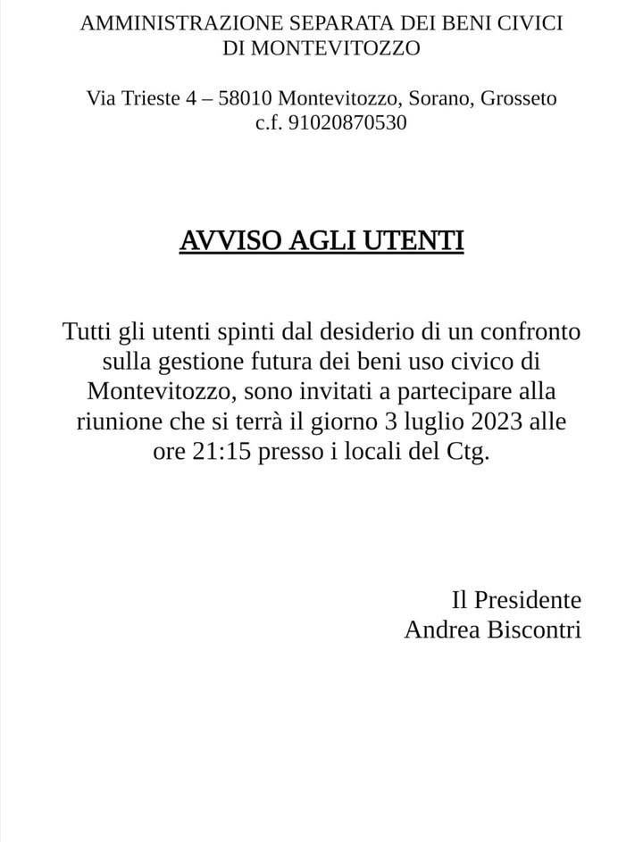 Usi Civici Di Montevitozzo