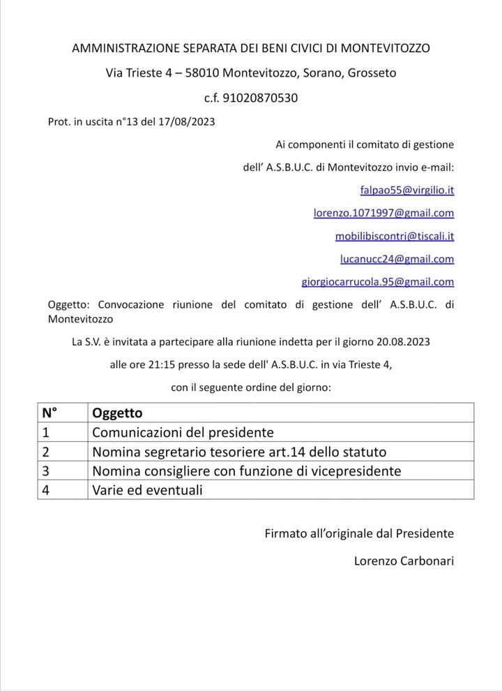 Usi Civici Di Montevitozzo