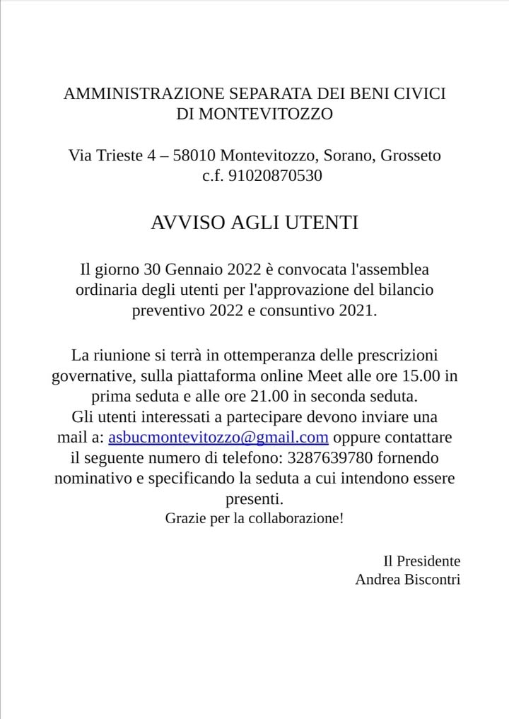 Usi Civici Di Montevitozzo
