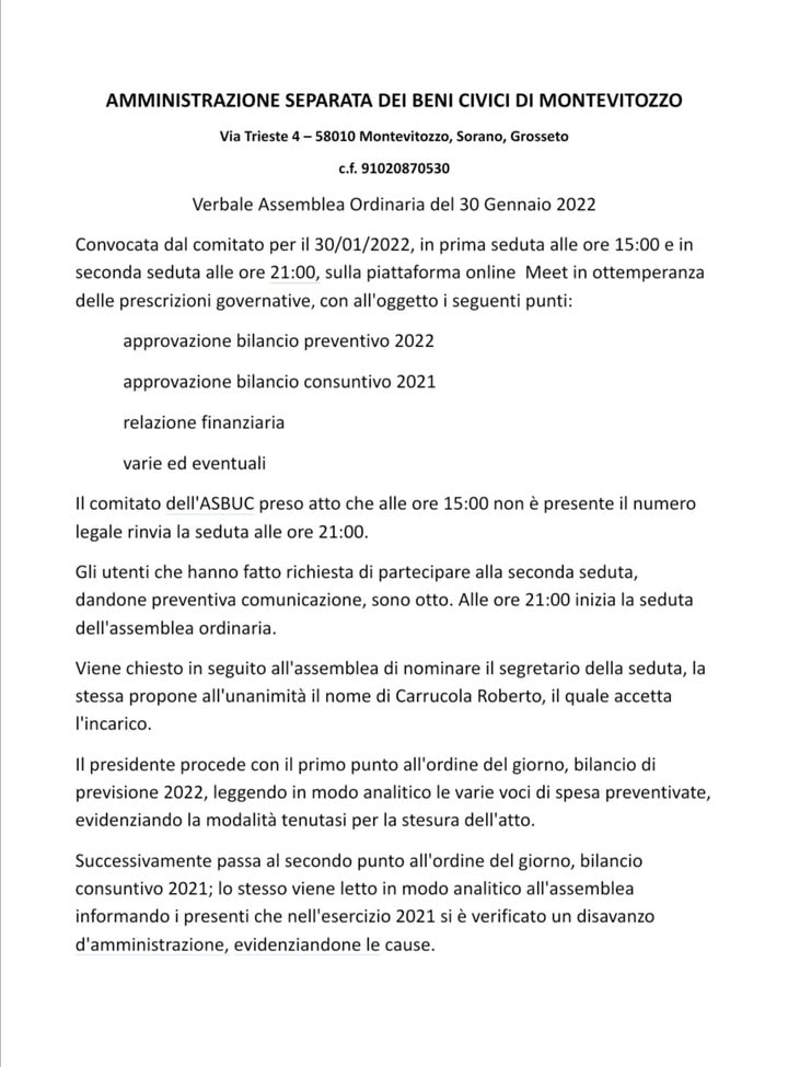 Usi Civici Di Montevitozzo