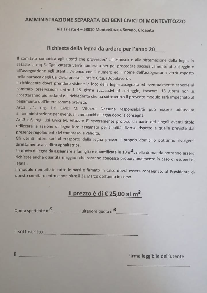 Usi Civici Di Montevitozzo