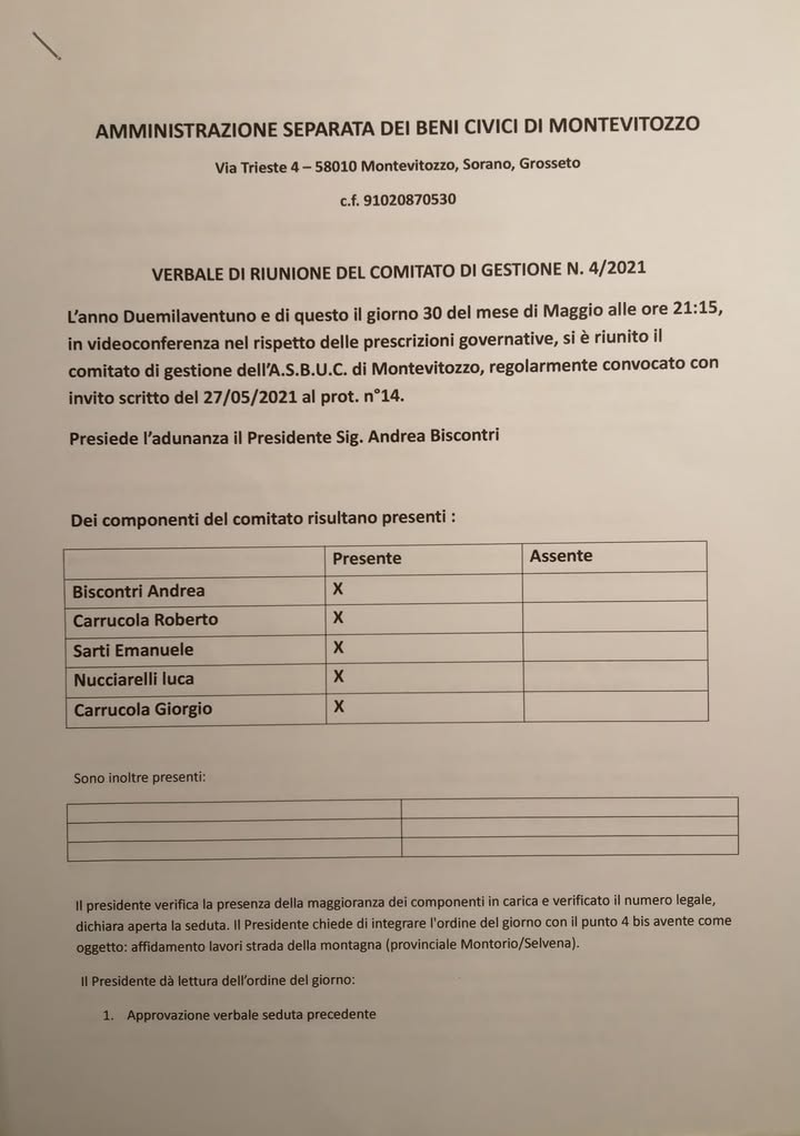 Usi Civici Di Montevitozzo